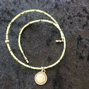 Silpada Vintage Green Seed Bead Choker with Charm